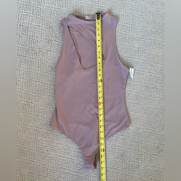 NWT Free People Bodysuit, Light Pink, Tank Top, Cutout Front, Size Small - Picture 7 of 8